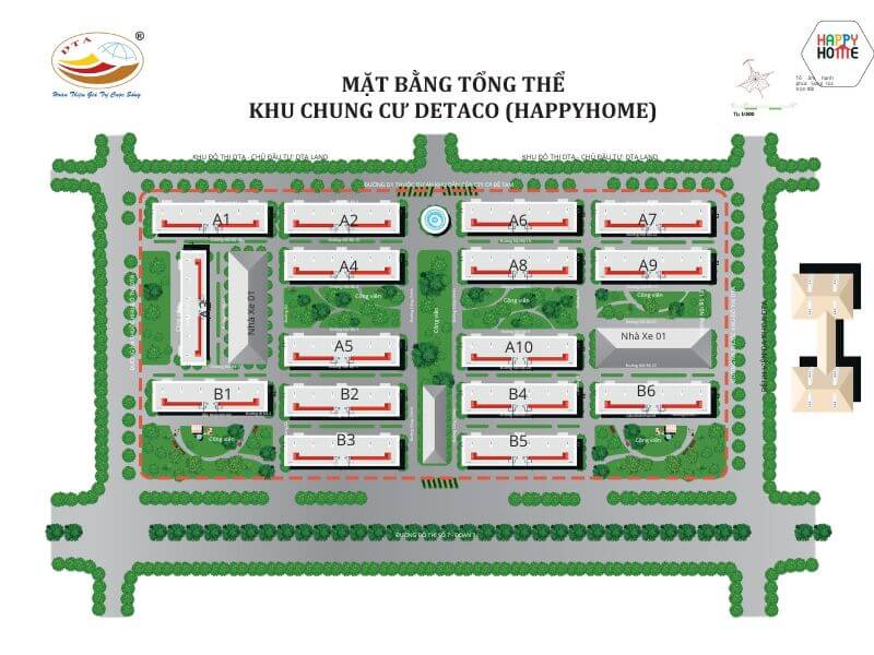 Mặt bằng tổng thể Happy Home Nhơn Trạch